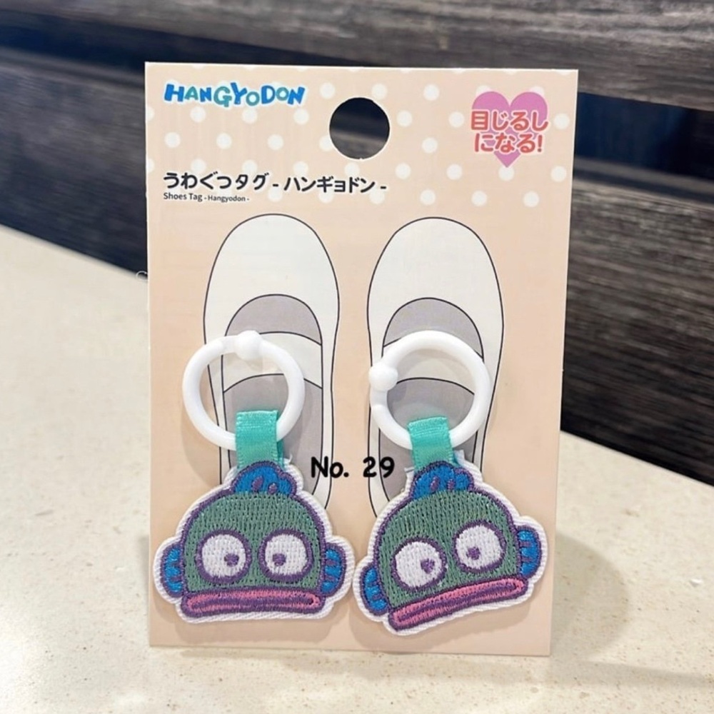 Sanrio Hangyodon Fish Embroidery face shoe tags